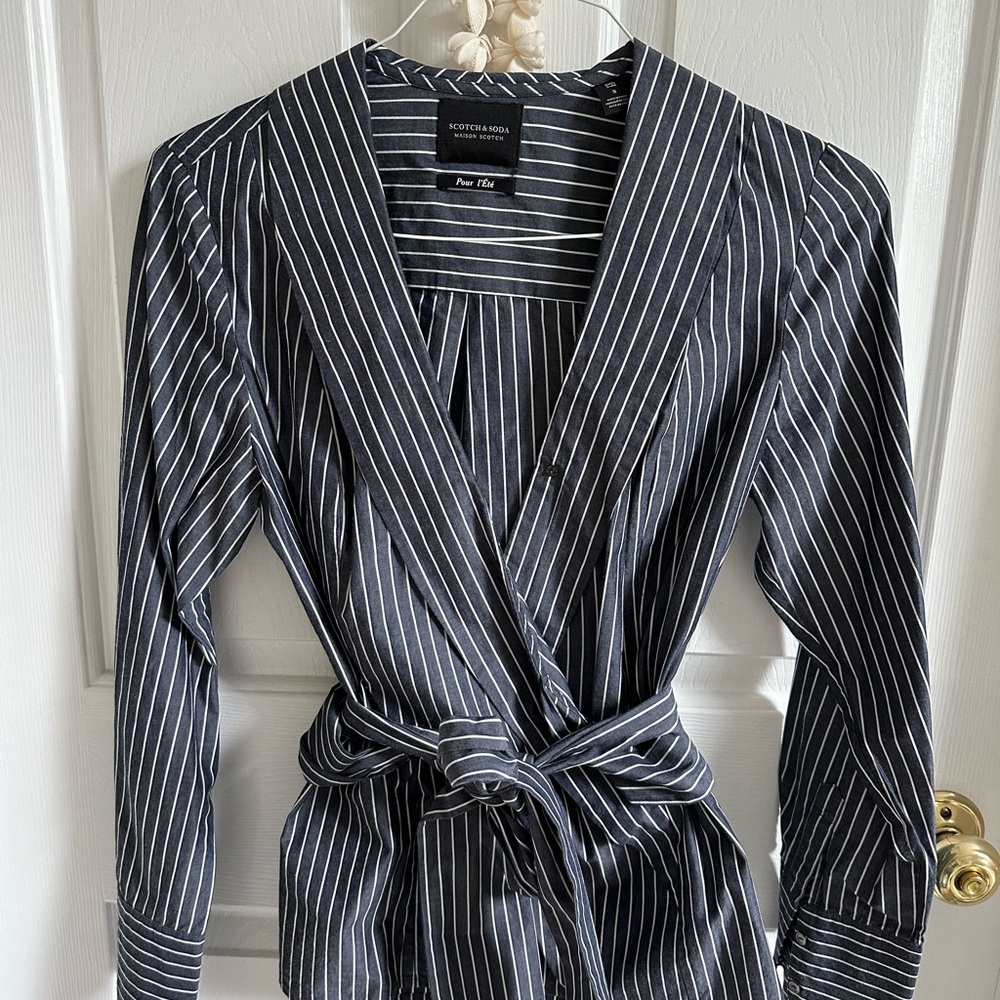 Scotch & Soda Black and White Striped Dress